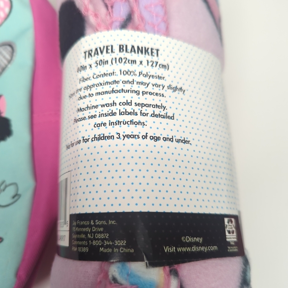 Disney Minnie Mouse Travel Blanket 40" x 50" With Mini Mouse Back Pack - Picture 5 of 11